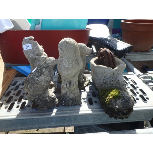 86 - SELECTION OF CONCRETE GARDEN ORNAMENTS