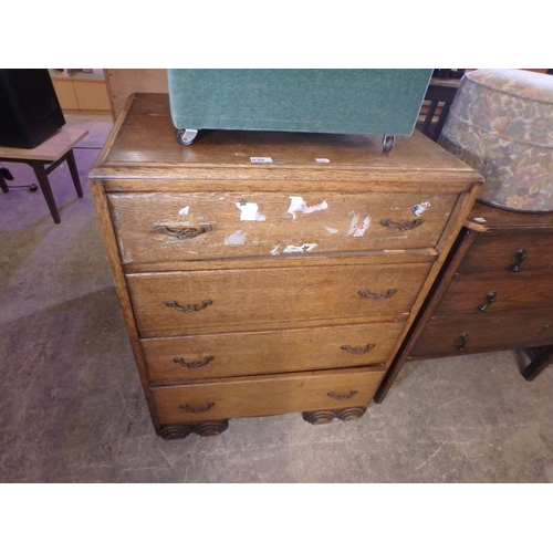 630 - FOUR DRAWER VINTAGE CHEST OF DRAWERS