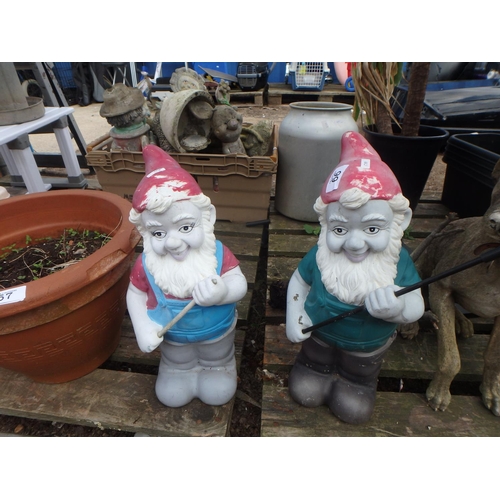 66 - PAIR GARDEN GNOMES