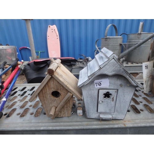 70 - 2 WOODEN BIRD HOUSES