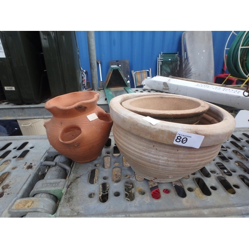 80 - 3 PLANT POTS