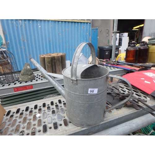 98 - VINTAGE GALVANISED WATERING CAN