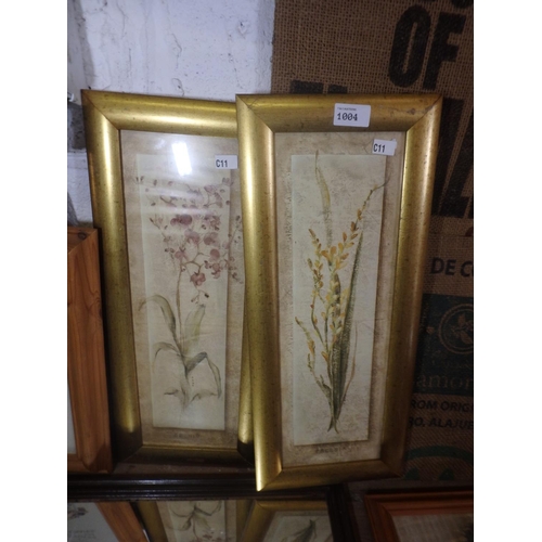 1004 - TWO FRAMED PRINTS - ORCHID AND FREESIA