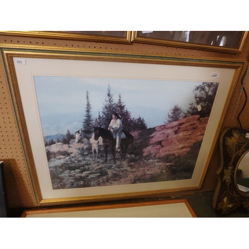 1020 - FRAMED PRINT - FIRST NATION HORSE RIDER