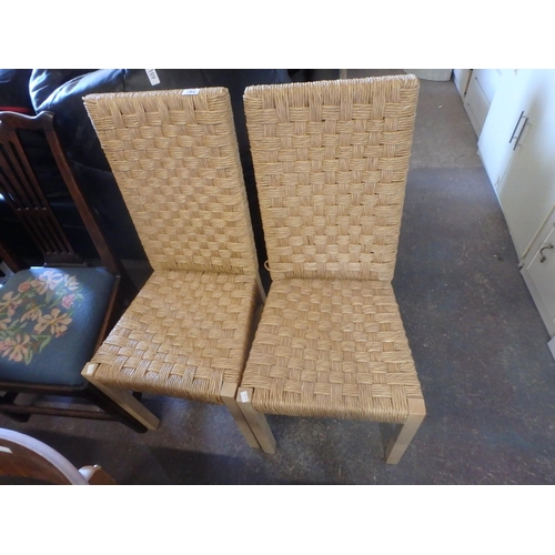 782 - PAIR OF WOVEN RUSH CHAIRS