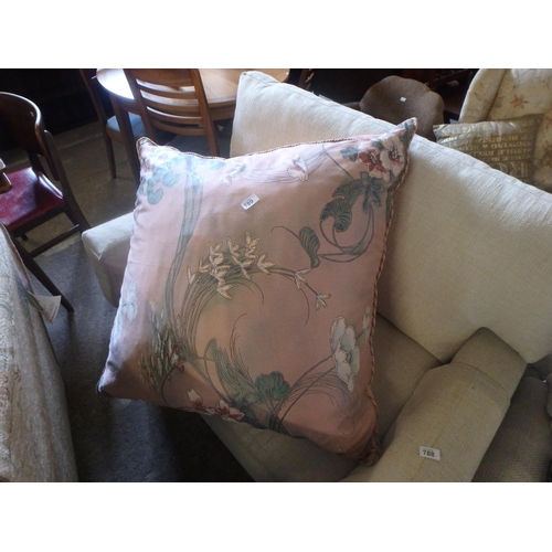 789 - LARGE PINK FLORAL CUSHION