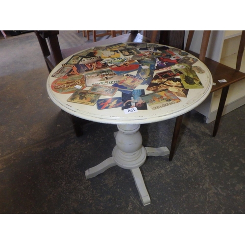 831 - DECOUPAGED TABLE