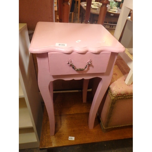 836 - PINK BEDSIDE TABLE