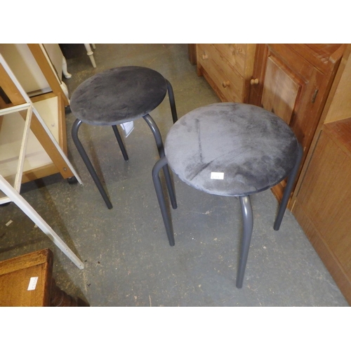 840 - 2 DUNELM GREY SUEDE STOOLS