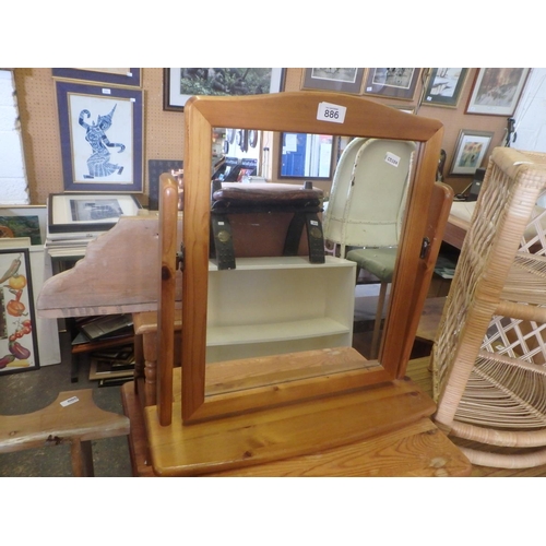 886 - PINE DRESSING TABLE MIRROR