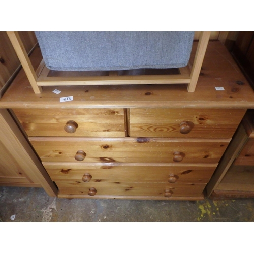 911 - PINE 2 OVER 3 CHEST OF DRAWERS