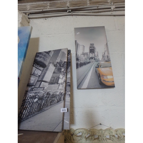 922 - 3 NEW YORK CANVASES