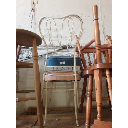 945 - 2 METAL FRAMED BEDROOM CHAIRS