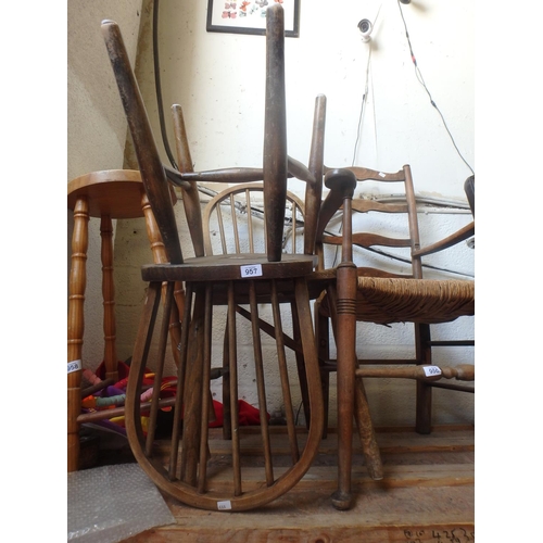 957 - PAIR OF STICK BACK DINING CHAIRS