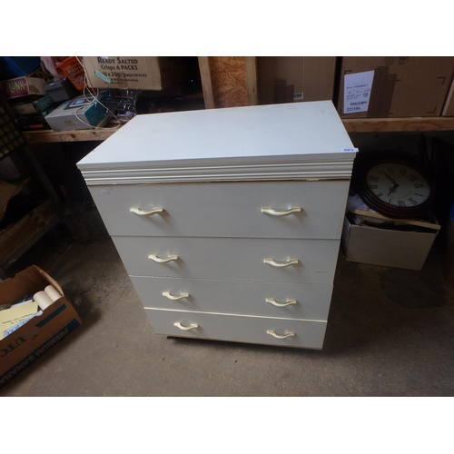 963 - 4 DRAWER CHEST OF DRAWERS ON WHEELS