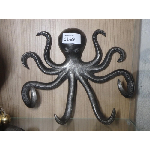 1149 - CAST METAL OCTOPUS COAT HOOKS