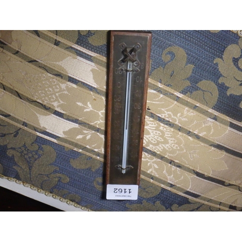 1162 - VINTAGE BRASS PLATE THERMOMETER