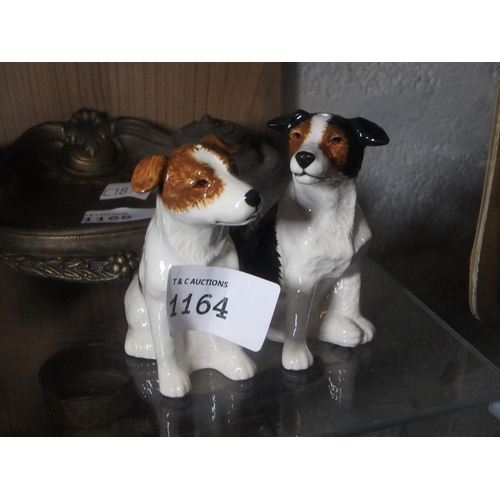 1164 - QUAIL POTTERY JACK RUSSEL SALT AND PEPPER SHAKERS