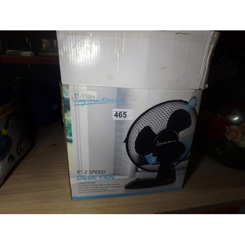 465 - DESK FAN IN BOX