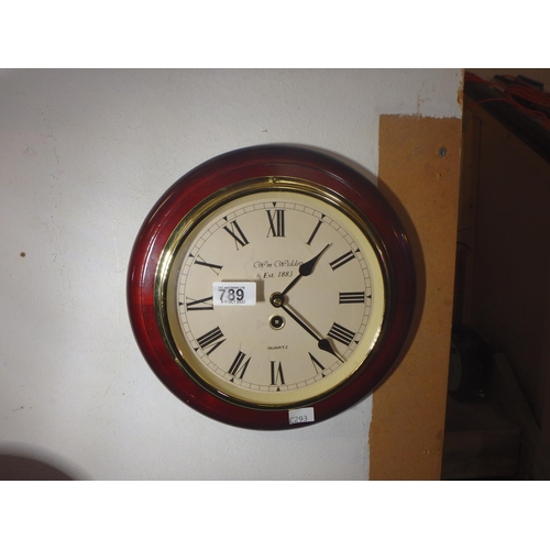 789 - WM WIDDOCK QUARTZ WALL CLOCK