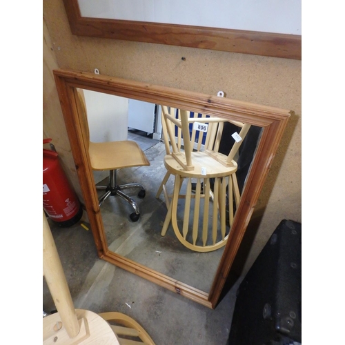 806 - LARGE PINE MIRROR