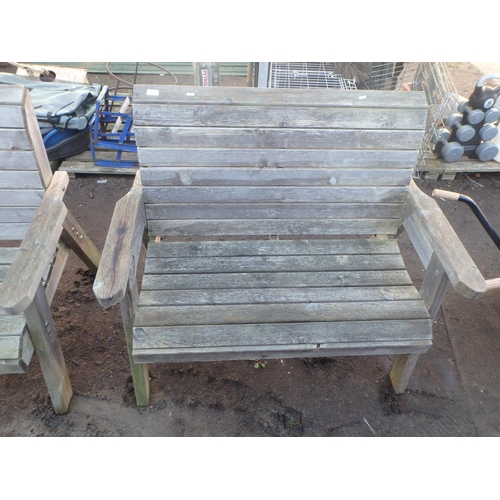 107 - WOODEN GARDEN BENCH