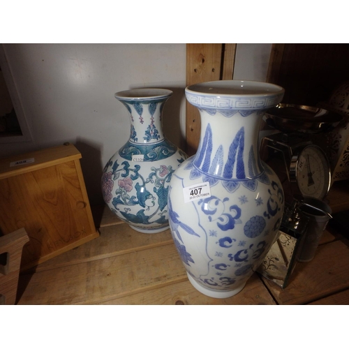 407 - 2 CHINESE VASES