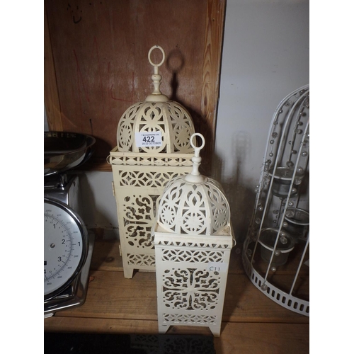 422 - 2 MOROCCAN STYLE LANTERNS