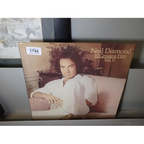 1794 - VINYL RECORD NEIL DIAMOND 12 GREATEST HITS VOLUME 2