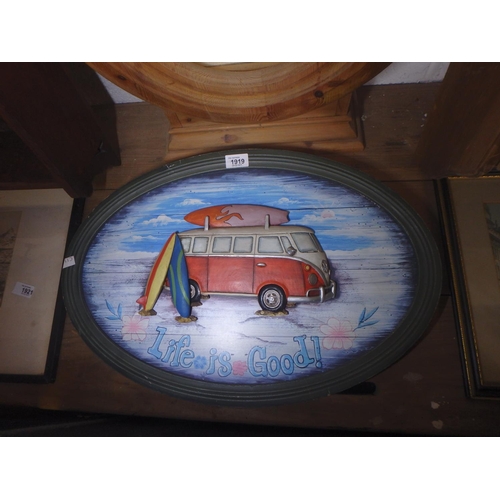 1919 - DECORATIVE WALL PLAQUE - VW VAN 