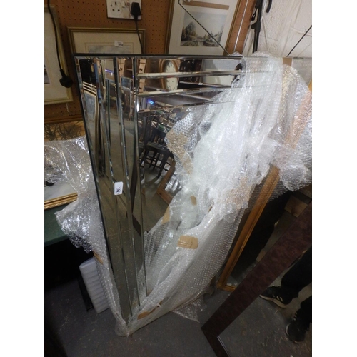 1927 - LARGE BEVEL PANEL FRAMED WALL MIRROR