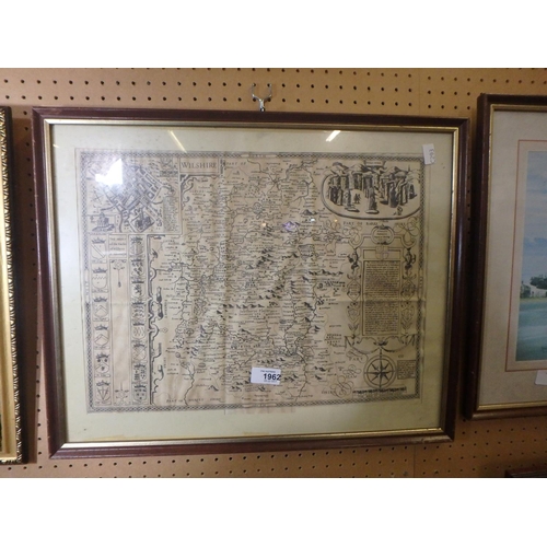 1962 - FRAMED FACSIMILE MAP OF WILSHIRE