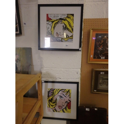 1973 - TWO FRAMED POP-ART PRINTS BY ROY LICHTENSTEIN