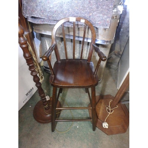 1145 - MAHOGANY CHILDS WINDSOR BACK HIGH STOOL