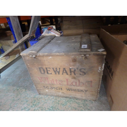 1430 - VINTAGE DEWARS WHITE LABEL SCOTCH WHISKY WOODEN CRATE