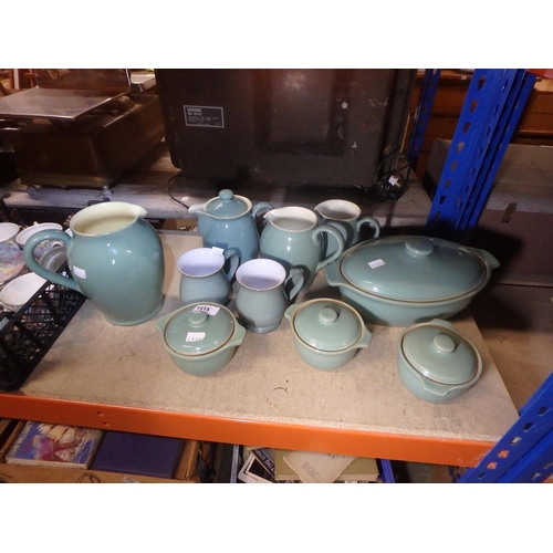 1515 - DENBY STONEWARE CASSEROLE DISH, JUGS, MUGS AND LIDDED POTS