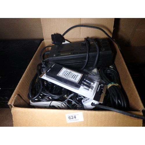 624 - BOX OF AUDIO CONNECTIONS