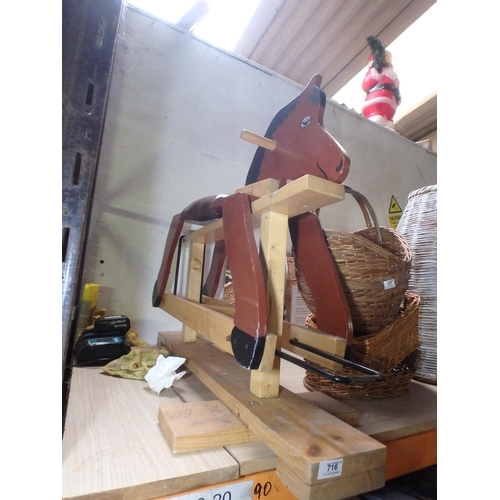 716 - WOODEN ROCKING HORSE