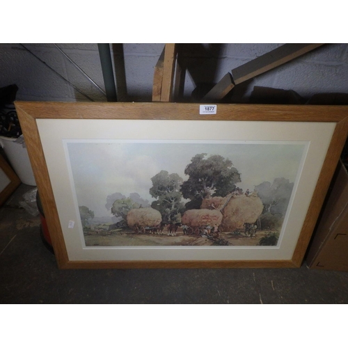 1877 - FRAMED PRINT -  GATHERING HAY BY STURGEON