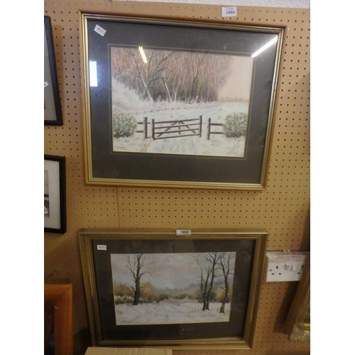 1892 - TWO FRAMED PRINTS - WINTER SCENES BY DJ WALKER