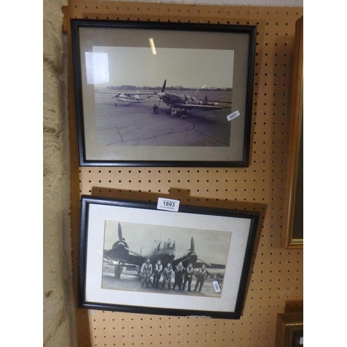 1893 - TWO FRAMED PRINTS - VINTAGE AIR FORCE PHOTOS