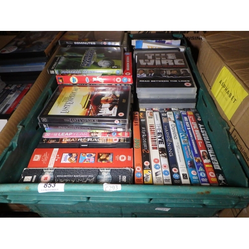 853 - BOX OF DVD'S AND CASES