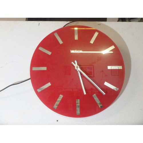 1826 - BENTIMA RED AND SILVER WALL CLOCK