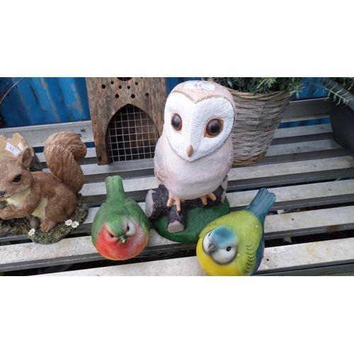 41 - TRIO OF BIRD GARDEN ORNAMENTS