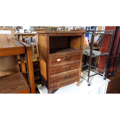 1830 - THREE DTAWER VINTAGE BEDSIDE UNIT