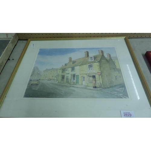 2029 - FRAMED ORIGINAL WATER COLOUT OF SHERBOURNE HIGH STREET BY JOHN FERDINAND