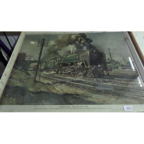 2032 - FRAMED PRINT - EVENING STAR, THE LAST BRITISH LOCOMOTIVE