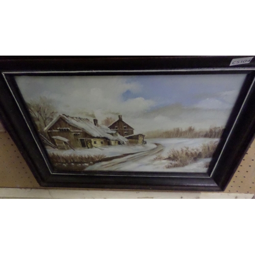 2033 - FRAMED ORIGINAL OIL ON BOARD BY D GROSHOB