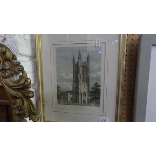 2035 - FRAMED PRINT - ST CUTHBERTS TOWER WELLS