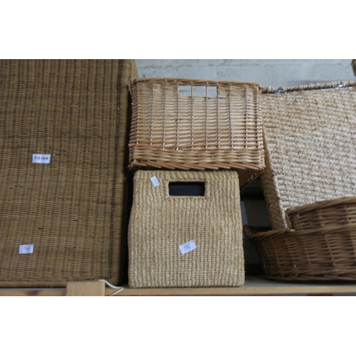 702 - 1 X WICKER BASKET AND 1 X SEAGRASS BASKET